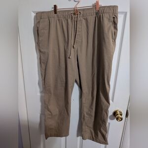 L.L. Bean Mens Dock Pants Comfort Stretch Khaki Drawstring Chino Size XXL 2XL